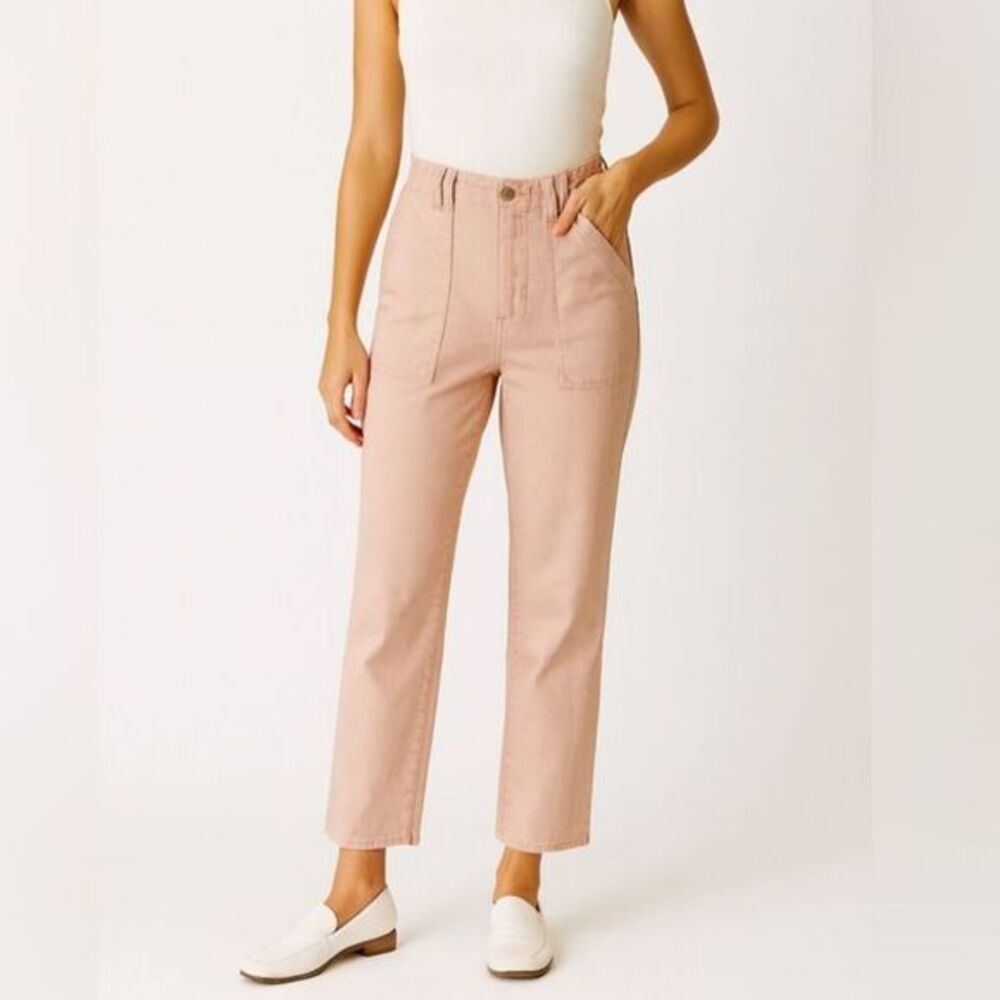 Anthropologie Pilcro Utility Pants Women’s 27 Beige Cropped Cotton Workwear‎